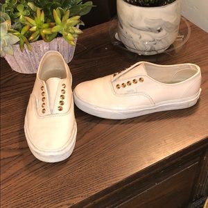 Cream studded vans size 8